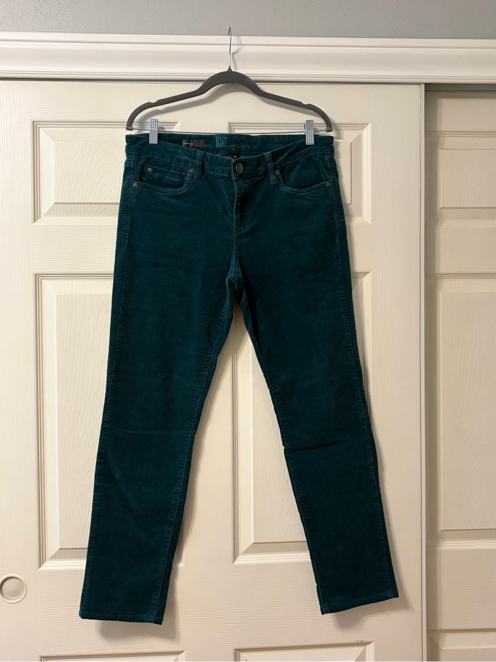 Women's Teal Corduroy Slim Jeans
